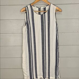 Artisan*NY vertical Striped Sleeveless linen shift Dress size 2